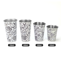 Vaso de Metal Premium para Bebidas Frías, Libre de BPA, para Campamento y Fiestas, Personalizable con Marca, de Acero Inoxidable, Cambia de Color