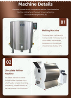 Ligne de production de chocolat entièrement automatique du grain de cacao à la barre, machines pour transformer le cacao en chocolat