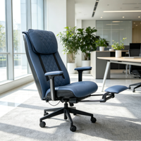 Chaise de bureau moderne à base en acier réglable avec massage par vibration, en cuir PU, chaise de direction pour la maison