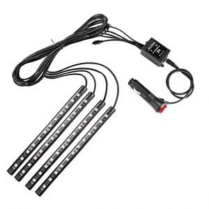 Nueva Tira de Luces LED RGB para Interior de Coche, 12V 4.8W, 12 LED, Control Inalámbrico por Aplicación, Decorativa, para el Suelo, ZG2, 1 Año de Garantía - Product Image 4