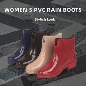 Nuevas Botas de Lluvia de PVC para Mujer, Modernas, Tipo Botín y Tobilleras, Calzado Impermeable de Alta Calidad - Product Image 2