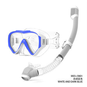 वाटरप्रूफ सिलिकॉन डाइविंग गियर रंगीन वयस्क मनोरम विस्तृत दृश्य शुष्क एंटी-फॉग स्कूबा डाइविंग मास्क स्नॉर्कल सेट - Product Image 4