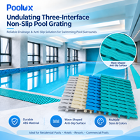 Grille de drainage antidérapante Poolux 18-30 cm en ABS ondulé pour piscine, grille de sécurité à trois interfaces emboîtables