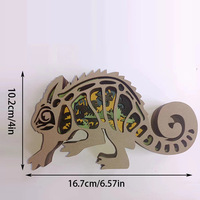 Artisanat en bois d'animaux de la forêt en bois multicouche 3D de style européen, en bois de buis, avec des formes d'animaux.