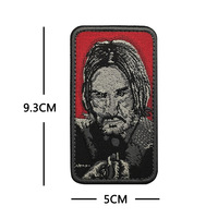 Patch brodé 3D en PVC Keanu Reeves Rouge Staline avec fixation auto-agrippante pour sacs à dos et vêtements