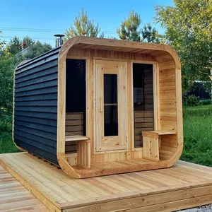 Sauna para 6 personas de madera de cicuta personalizada al aire libre a la venta