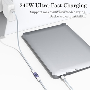 USB C nữ để USB C Nữ <span class=keywords><strong>adapter</strong></span> 240W mở rộng Coupler DC đầu ra loại C kết nối cho Mac cuốn sách máy tính bảng điện thoại di động thương hiệu mới - Product Image 5