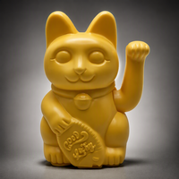 Chat porte-bonheur Maneki Neko de 15 cm, à piles, en plastique ABS, design Art Déco artisanal, décoration d'intérieur, couleur personnalisée, logo OEM