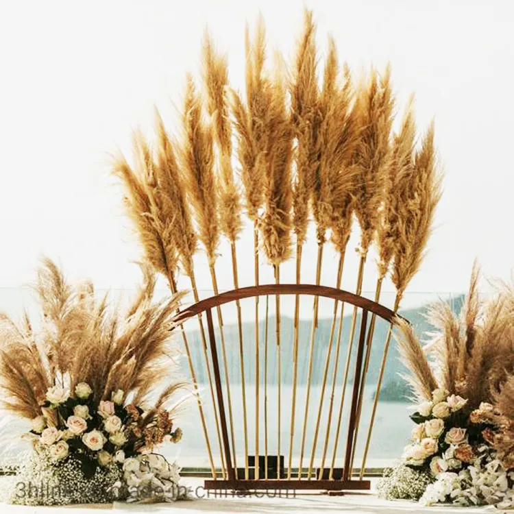 Grosir Cina Pemasok 2020 Tren Fashion 100Cm-110Cm Bunga Kering Pernikahan Dekorasi Pampas Grass untuk Pernikahan