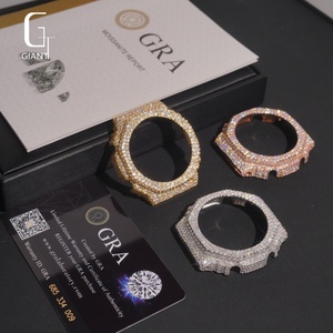 Nouvelle arrivée GA2100 Boîtier de montre en moissanite Testeur de diamants passé Argent 925 Moissanite VVS Boîtier de montre Homme Hip Hop Bezel serti de diamants - Product Image 3