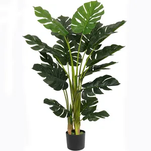 Artificial Monstera bonsai Plant 4ft Faux Indoor Banana green Plants Fake Tropical Monstera Palm Plants tree for home decoration