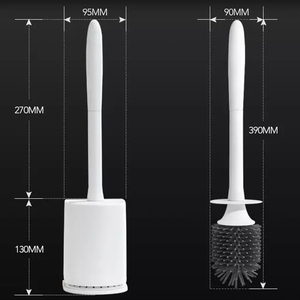 Usine fournir des accessoires de Salle De Bain de nettoyage de silicone brosse de toilette et support - Product Image 6