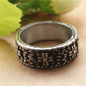 Men's Retro Silver Cross Pattern Stainless Steel <b>Ring</b> Everyday Wear Jewelry - Product Image 3