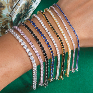 Pulsera de <span class=keywords><strong>tenis</strong></span> apilable de verano para mujer, multicolor, circonita cúbica 5A+, no se deslustra, regalos para mamá y esposa, joyería, pulsera de diamantes de circonita cúbica - Product Image 1