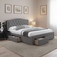 Lit rembourré sur mesure en velours vert, design moderne et luxueux, cadre de lit extra-large pour chambre à coucher