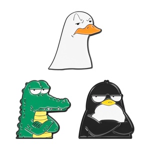 Spilla Decorativa Dipinta a Forma di Animale: Anatra, Coccodrillo, Pinguino - Accessorio per Capelli, Spilla da Colletto, Distintivo per Matrimonio - Product Image 5