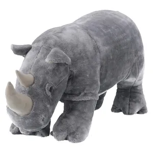 Wholesale Stuff Free Sample Rhino Red Green Stuffed Wild Shape Toys Magnet Lifelike Grey Plush Gray Giant Blue Animal Rhinocero