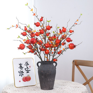 Ramas de Granada Artificiales, Fruta de la Fortuna de Plástico Rojo, Decoración para el Hogar, Decoración para el Año Nuevo Chino - Product Image 1