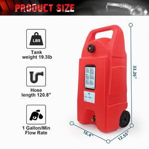 Tanque de transferencia de combustible de 15 galones con ruedas y bomba autocebante de 220V para almacenamiento de gasolina y diésel en vehículos, ATV y coches. - Product Image 5