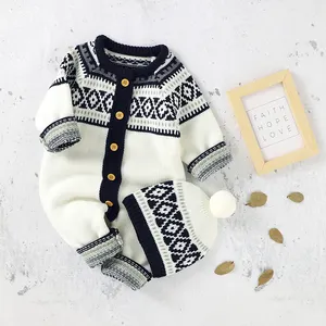 Mimixiong National Wind Baby Clothes Suit Knitting Romper Clothing Soft Touch Fit For Baby Unisex