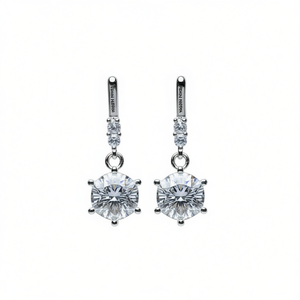 Pendientes de Diamantes Levian Nuzero en Oro Blanco, Corte Brillante Redondo, Color D, Naturales, Clásicos, Joyería para Mujer, para Bodas - Product Image 1