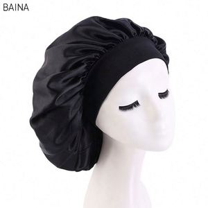 Bonnet de nuit en satin à large bande pour femme, pour soins de beauté - Product Image 5