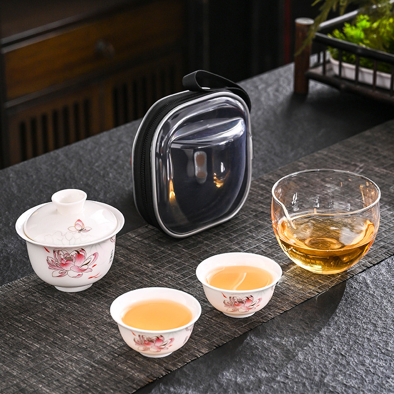 Blooming Prosperity Travel Set - Red Lotus (Transparent Bag)