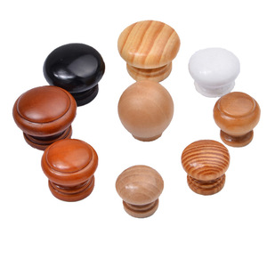 Bouton de meuble Disney en bois massif, poignée ronde en bois de hêtre pour tiroir de placard - Product Image 2