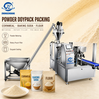 Appareil de remplissage rotatif pour sachets préformés Doypack de farine de maïs, bicarbonate de soude et poudre, avec système de scellage