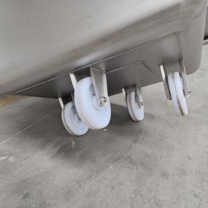 Chariot de transport alimentaire en acier inoxydable Euro 304 pour l'industrie de la viande et des saucisses, chariot à viande Euro Tub - Product Image 5
