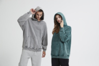 Sudadera con Capucha Lisa de 420GSM Teñida con Cera y Lavada en 10 Colores, Sudadera Vintage de Gran Gramaje Oversize Unisex Estilo Urbano al por Mayor