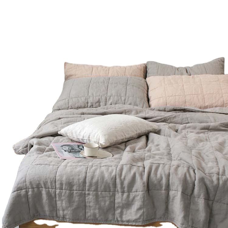 Двустороннее покрывало из 100% чистого французского льна/Льняное летнее одеяло/покрывало для квилтинга