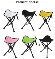 Mini chaise pliante en acier, tabouret de randonnée en plein air, léger, durable, portable, pliable à trois pieds, tabouret de camping, chaise de pêche