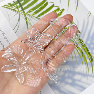 จี้อะคริลิคใสรูปดอกไม้และใบไม้ สำหรับทำเครื่องประดับ DIY รูปทรงพืช ผลิตด้วยวิธีฉีดขึ้นรูป เหมาะสำหรับทุกเพศ - Product Image 1