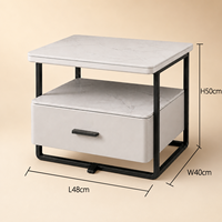Meja Samping Tempat Tidur Kayu Solid Lapis Ganda Modern Ramah Lingkungan Tahan Lama dengan Laci untuk Kamar Tidur Mesa De Noche