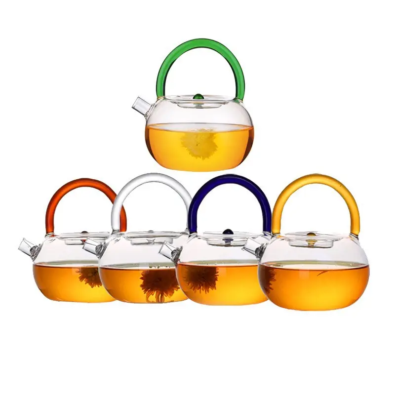 Tasse à thé de grande capacité en verre transparent théière bouilloire théière avec infuseur Vente en gros
