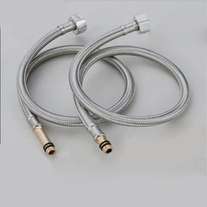 Tuyau de robinet tressé en acier inoxydable Crane Crown, tuyau d'arrivée flexible de 1/2 pouce pour connexion d'eau chaude et froide - Product Image 1