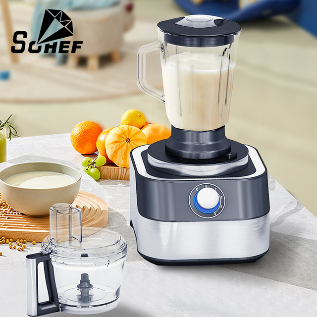 WESTCHEF Commercial 5 9-in-1 Stainless Steel Plastic Portable Electric Food Processor Blender 2.5L BPA Free Chopping Grinding
