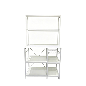 Étagère de cuisine blanche moderne, robuste, en métal, <span class=keywords><strong>à</strong></span> plusieurs niveaux, pour micro-ondes, <span class=keywords><strong>machine</strong></span> <span class=keywords><strong>à</strong></span> <span class=keywords><strong>café</strong></span> et ustensiles de cuisine - Product Image 3