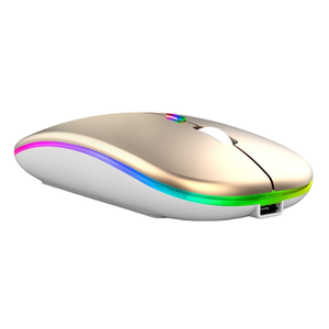 <span class=keywords><strong>Souris</strong></span> sans fil ultra-mince avec rétroéclairage RGB, rechargeable, optique 1600 DPI, silencieuse 4D, récepteur 2.4G + USB, en stock - Product Image 5