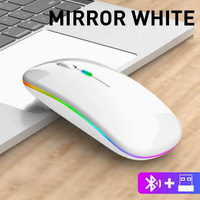 Ratón óptico LED delgado de 2.4G, inalámbrico, recargable por USB, para computadora, Mac, portátil y Windows.