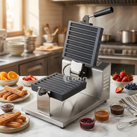 Fabricant professionnel de gaufriers à bâtonnets en acier inoxydable, machine à churros électrique commerciale antiadhésive, vente en gros en Espagne