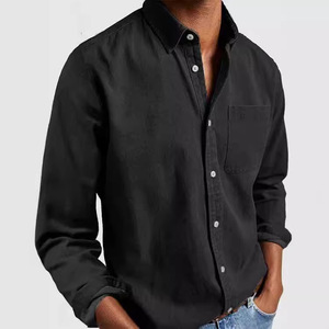 Camisa <span class=keywords><strong>de</strong></span> <span class=keywords><strong>vestir</strong></span> <span class=keywords><strong>de</strong></span> algodón <span class=keywords><strong>para</strong></span> <span class=keywords><strong>hombre</strong></span> Fitspi, estilo vintage, manga larga, con botones, bolsillo, informal, <span class=keywords><strong>de</strong></span> verano, retro, tela lavada, color sólido, cómoda. - Product Image 4