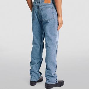 โรงงานชานไหล่ ผลิตกางเกงยีนส์ดีไซน์ใหม่พร้อมแผงตกแต่งกระดุม/กางเกงคาร์โก้ทรงตรงสำหรับผู้ชาย - Product Image 3