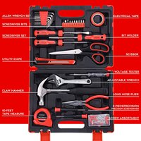 Boîte à outils de base multifonctions 131 pièces, Kit complet pour la maison, bricolage, pour étudiantes, avec boîte à outils robuste