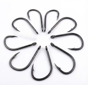 30 pièces/sac 11 # -20 #   Hameçon de pêche à longue tige en acier à haute teneur en carbone, style Maruto, à ardillon, pour jigging en eau salée, truite, poisson-chat, ruisseau - Product Image 1