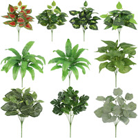 Plantes vertes artificielles, lot de sept têtes, feuillage doux pour arrangement floral, décoration murale végétale persistante