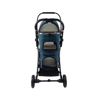 Poussette de croisière réglable pliable à deux niveaux pour chiens chats transporteur de voyage léger pour animaux de compagnie avec fonction imperméable confortable