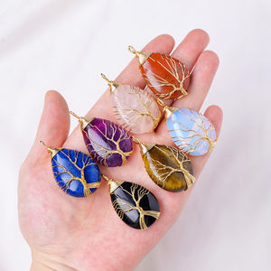 คริสตัลพลังงานธรรมชาติสำหรับงานฝีมือ DIY รูปหยดน้ำ ต้นไม้แห่งชีวิต จี้ห้อยคอ ของที่ระลึก ของขวัญ ขายส่ง - Product Image 3