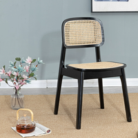 Chaise de salle à manger en rotin LJ1, style nordique moderne, pour restaurant, salle à manger, vente en gros à prix avantageux